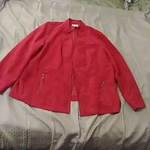 Red faux suede lightweight jacket 20W